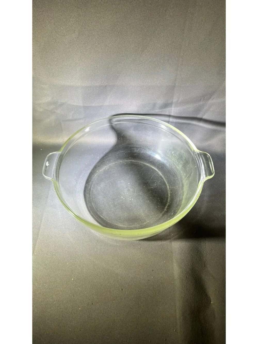 Vintage Pyrex Clear Glass Round Casserole Dish With Handles Bakeware